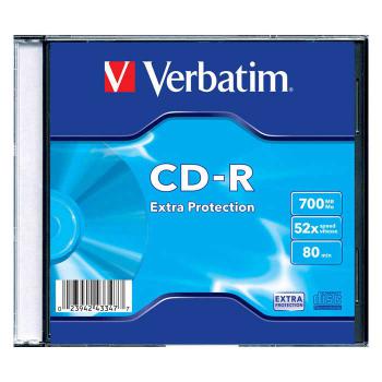  CD-R Verbatim 700, 80 ., 52x, 1., Slim case, DL+,  - (43347)  