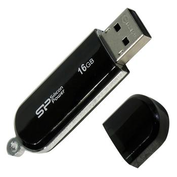    16G Silicon Power USB 2.0 Luxmini 322 [SP016GBUF2322V1K], Black  