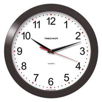 Купить Часы настенные ТРОЙКА (циферблат-белый, обод черный, цифры-арабские) 11100112 в Москве