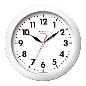 Купить Часы настенные ТРОЙКА (циферблат белый, обод белый, диаметр 50 см) 61610611 в Москве