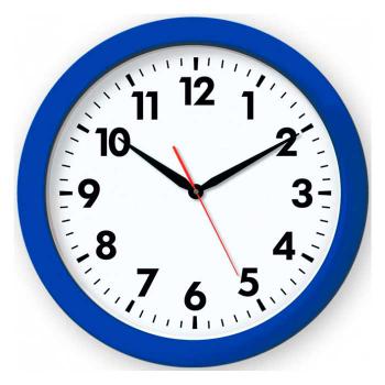 Купить Часы настенные ТРОЙКА (циферблат белый, обод синий, диаметр 50 см) 61640611 в Москве