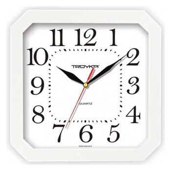 Купить Часы настенные ТРОЙКА (Циферблат белый, обод белый, квадратные) 31310316 в Москве