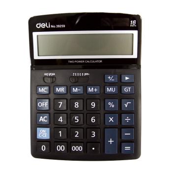 Купить Калькулятор настольный, 16 разрядов, черный Deli 39259 в Москве