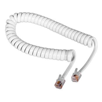 Купить Шнур телефонный спиральный для трубки 4p4c, 2 м, белый Т-7039-4p4c в Москве