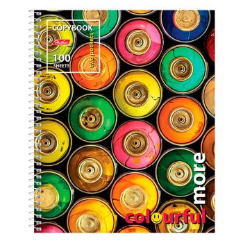Купить Тетрадь, А5, в клетку, 100 л., на спирали, с карманом "Colourful more", Хатбер в Москве