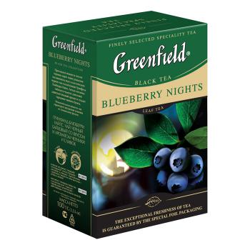 Купить Чай Greenfield Индийский черный с ароматом черники и сливок (Blueberry Nights) карт 100гр /14 в Москве