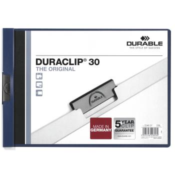 Купить Папка с клипом Duraclip Original 30 с клипом горизонт. клип-черный, темно-синяя, Durable 2246-07 в Москве