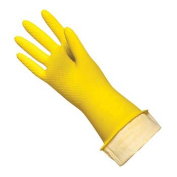 Купить Перчатки резиновые PACLAN Professional размер 6-6,5 желтые (S) 100пар/кор в Москве