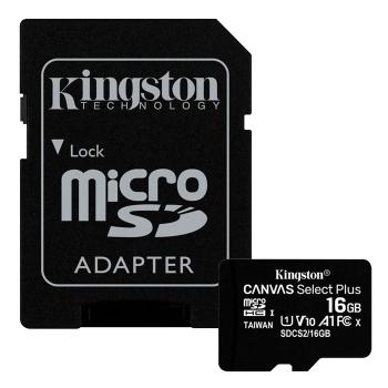 Купить Карта памяти Kingston microSDHC 16Gb Canvas Select Plus + адаптер в Москве