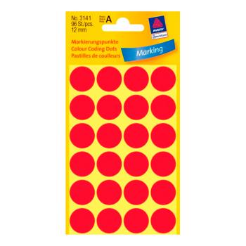 Купить Этикетки - точки, круглые, D=12 mm, красные, 270 шт. Avery Zweckform 3141 в Москве