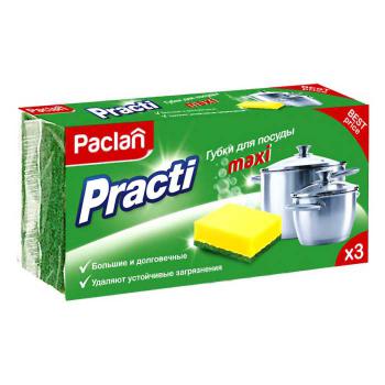 Купить Губки д/посуды Paclan Practi Maxi поролоновые 95x65x35 мм 3шт/уп в Москве