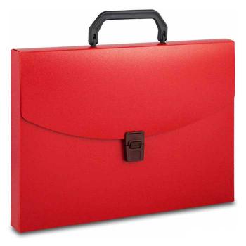 Купить Папка-портфель, 1 отделение, А4, пластик 0,7мм, красный, Бюрократ BPP01red в Москве