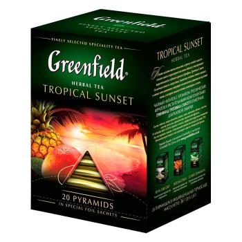 Купить Чай Greenfield черный (Tropical Sunset) пирамидка 20х2гр./8 в Москве