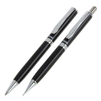 Купить Набор Sterling шариковая ручка и механический карандаш, цвет: черный Pentel в Москве