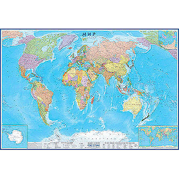 Купить Карта настенная "Мир" 2,33х1,58 м., политическая, 1:15 000 000 в Москве