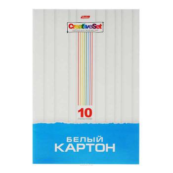 Купить Набор картона белого А4, 10 листов, 200х280мм в папке, Creative Set. в Москве