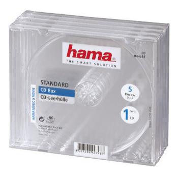 Купить Коробка на 1CD/DVD, прозрачный, Jewel Case, Hama H-83895 (5шт/упак) в Москве