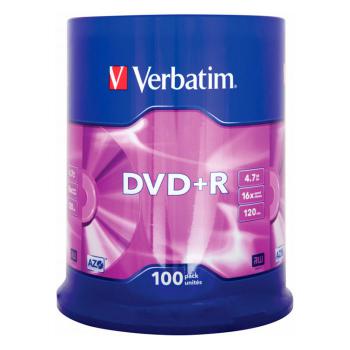 Купить DVD+R Verbatim 4.7Gb 16x, 100 шт., Cake Box (43551) записываемый диск в Москве