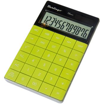 Купить Калькулятор настольный, 12 разрядов, Berlingo, двойное питание, зелёный, 165*105*13 мм, в Москве