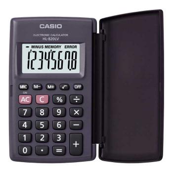 Купить Калькулятор карманный, 8 разрядов, HL-820LV-BK-S-GP, Casio в Москве
