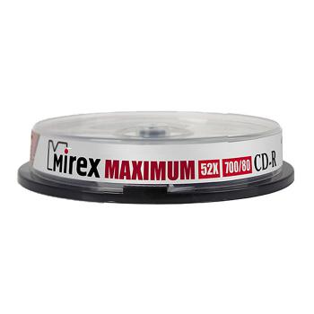 Купить CD-R Mirex 700 Мб 52x, 10 шт, Cake box, (UL120052A8L), записываемый компакт-диск в Москве