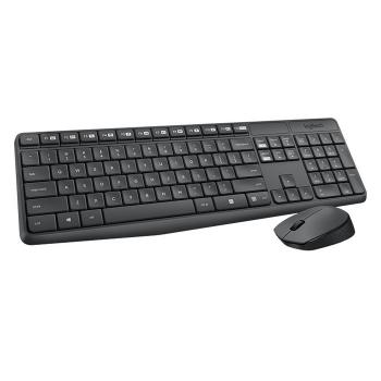 Купить Клавиатура + мышь Logitech MK235 клав:серый мышь:серый USB беспроводная в Москве