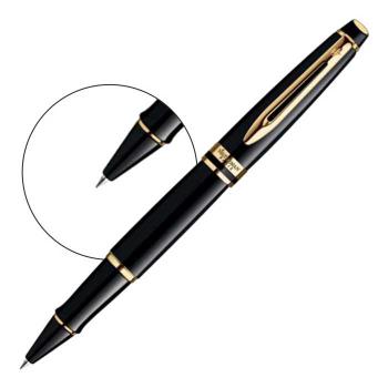 Купить Ручка роллер Waterman Expert 3 (S0951680) Black Laque GT F черные чернила подар. в Москве