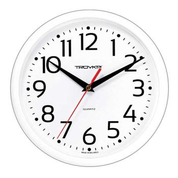 Купить Часы настенные ТРОЙКА (циферблат белый, обод белый, диаметр 23 см) 91910912 в Москве