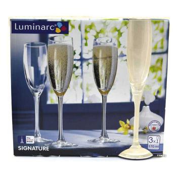 Купить Набор фужеров для шампанского Luminarc Luminarc Сигнатюр (Эталон) стекло170 мл 3шт/уп  (J9756) в Москве
