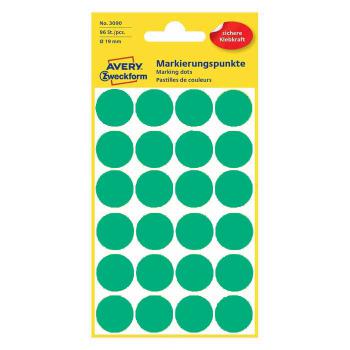Купить Этикетки - точки, круглые, D= 19 mm, зеленые, в диспенсере, 250 шт., 1 рулон  Avery Zweckform 9855 в Москве