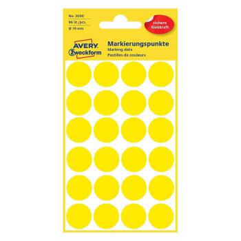 Купить Этикетки - точки, круглые, D= 19 mm, желтый, в диспенсере, 250 шт., 1 рулон  Avery Zweckform 3090 в Москве