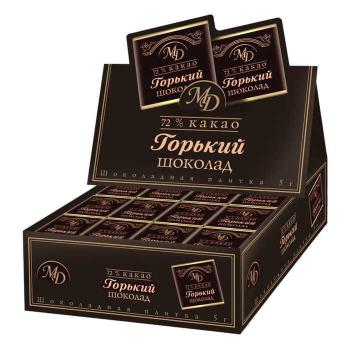 Купить Шоколад порционный в шоубоксах 72% (5гр * 96шт) /4 в Москве