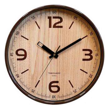 Купить Часы настенные ТРОЙКА (циферблат-коричневый, обод коричневый) 77774731 в Москве