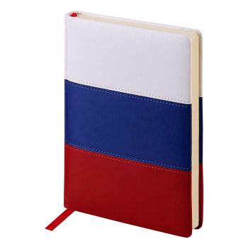 Купить Ежедневник недатированный, A5, 160л., кожзам, OfficeSpace "Flag", триколор в Москве