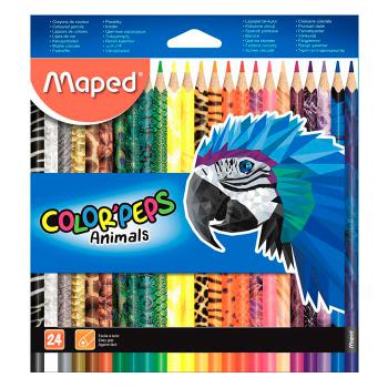 Купить Набор карандашей цветных 24 цвета, трехгранные Maped Color'peps Animals в Москве