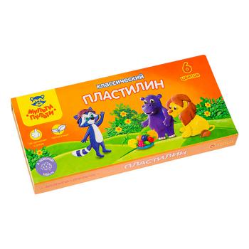 Купить Пластилин 6 цв., 120гр,"Приключения Енота" со стеком, картон. в Москве