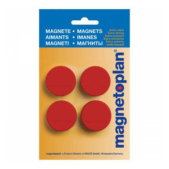 Купить Набор магнитов для магнитной доски D=34мм, 4 шт/уп., красный, 2 кг Magnum Magnetoplan в Москве
