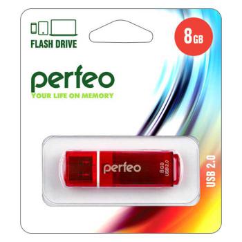 Купить Флеш драйв 8GB Perfeo,  C13, USB 2.0, красная, PF-C13R008 в Москве