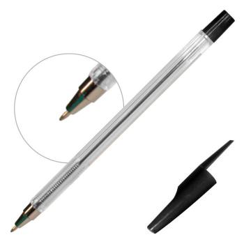 Купить Ручка шариковая "BRIV" 0,7 мм., /черная/, с метал. наконечник,  прозрачный корпус, 50шт/уп. в Москве