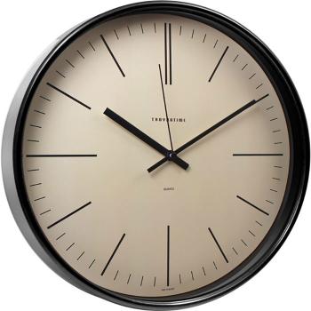 Купить Часы настенные ТРОЙКА (Циферблат бежевый, обод серебристый) 77770742 в Москве
