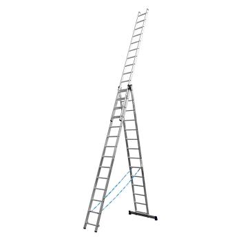 Купить Лестница СИБИН универсальная,трехсекционная со стабилизатором, 14 ступеней 38833-14 в Москве