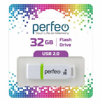Купить Флеш драйв 32GB Perfeo,  С11, USB 2.0, белая, PF-C11W032 в Москве
