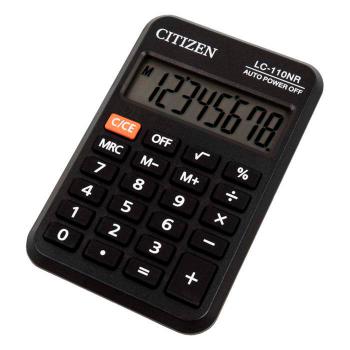 Купить Калькулятор карманный, 8 разрядов Citizen LC-110NR, питание от батарейки, 58*88*11мм, черный в Москве