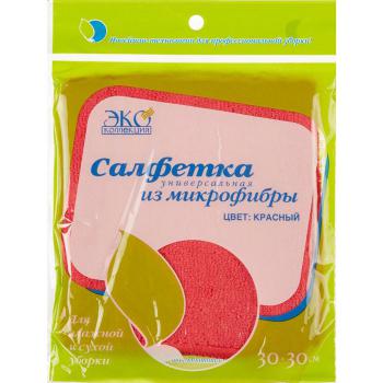 Купить Салфетка из микрофибры ЭкоКоллекция  30х30см для уборки, красная 300г/кв.м в Москве