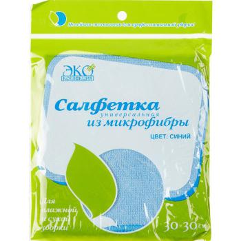 Купить Салфетка из микрофибры ЭкоКоллекция  30х30см для уборки, синяя 300г/кв.м в Москве