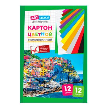 Купить Набор картона цветного A4, ArtSpace, 12л., 12цв., немелованный, в папке в Москве