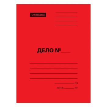 Купить Папка-скоросшиватель "ДЕЛО", 300 г/м, красная, мелованный картон, до 200 л. OfficeSpace в Москве