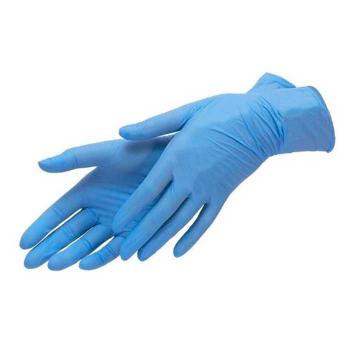 Купить Перчатки нитриловые неопудренные голубые (размер XL, 100 штук/50 пар в упаковке в Москве