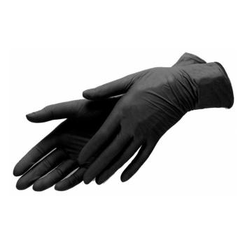 Купить Перчатки нитриловые неопудренные черные (размер XL, 100 штук/50 пар в упаковке в Москве