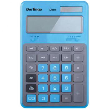 Купить Калькулятор настольный Berlingo "Hyper", 12 разр., двойное питание, 171*108*12, синий в Москве